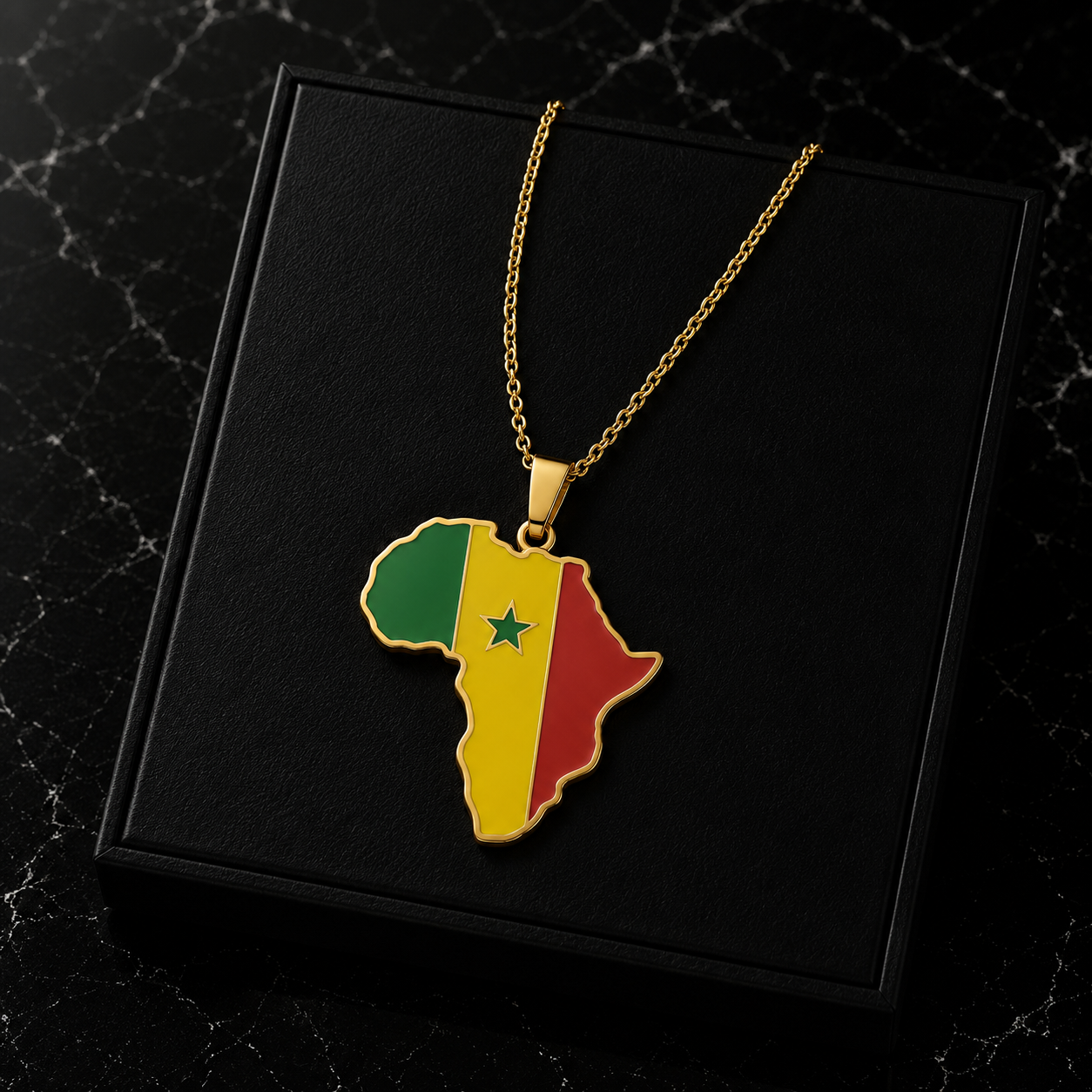 Africa Map Necklace