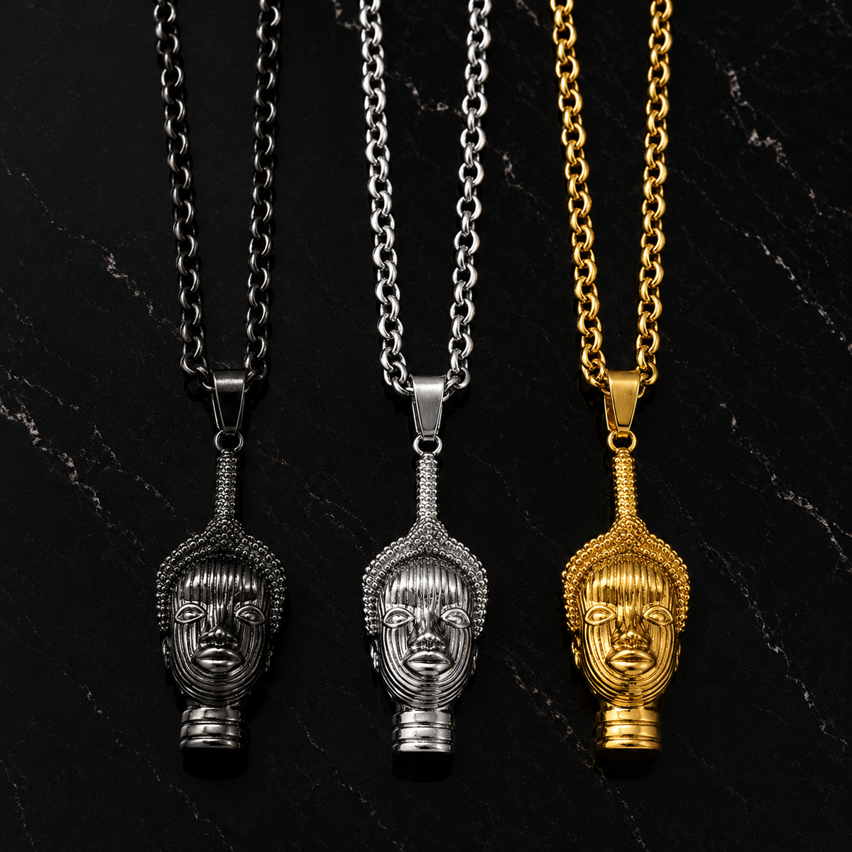 Royal Ife Head Necklace