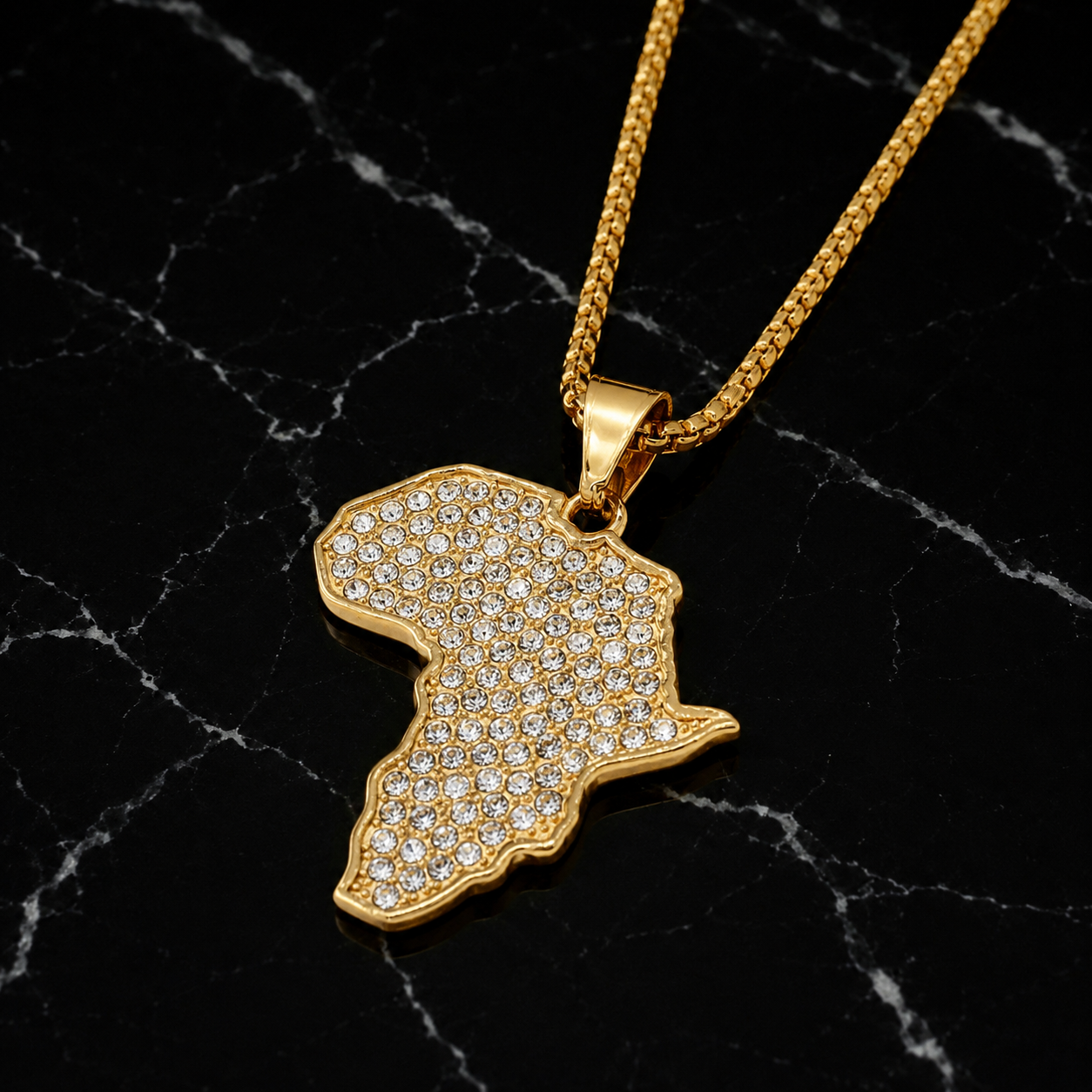 Sparkling African Continent Necklace