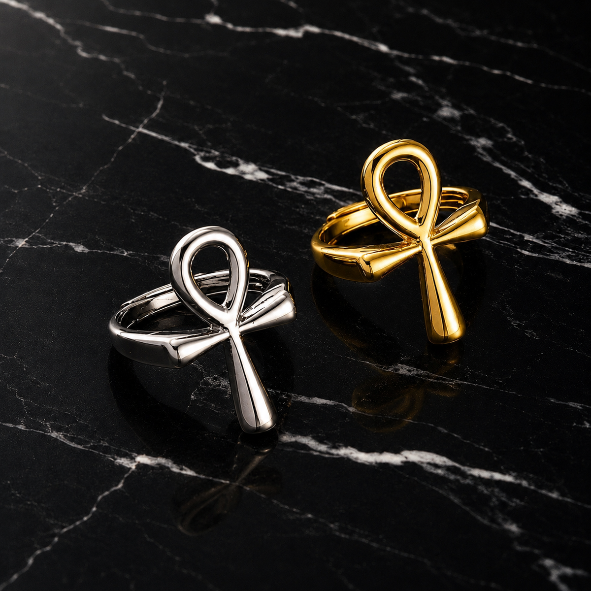 Ankh Eternity Rings