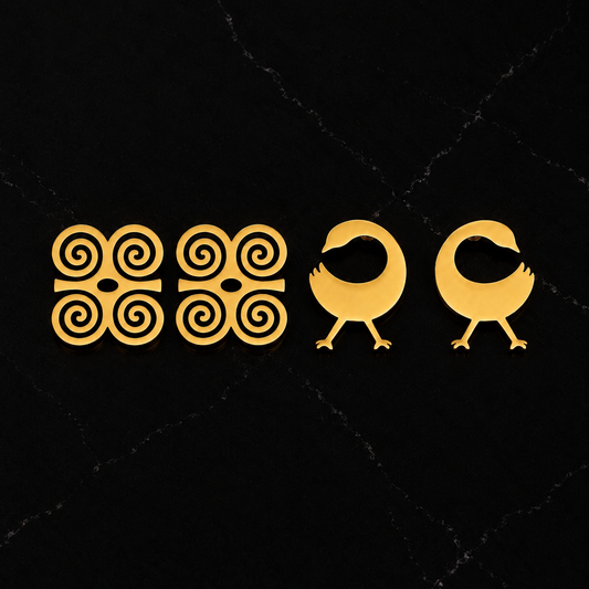 Adinkra Sankofa & Dwennimmen Hoops
