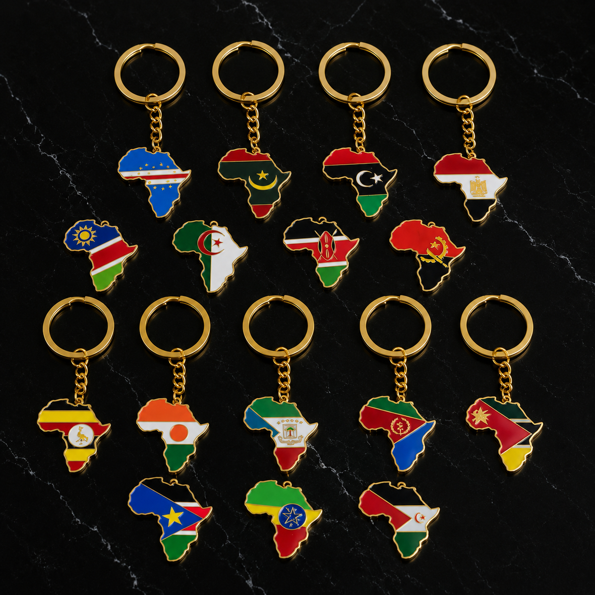 Africa Flags Keychain