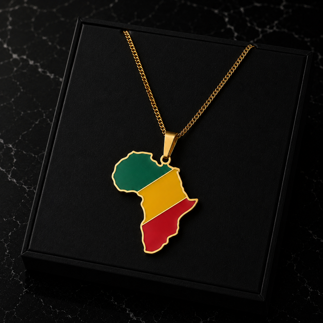 Africa Map Necklace