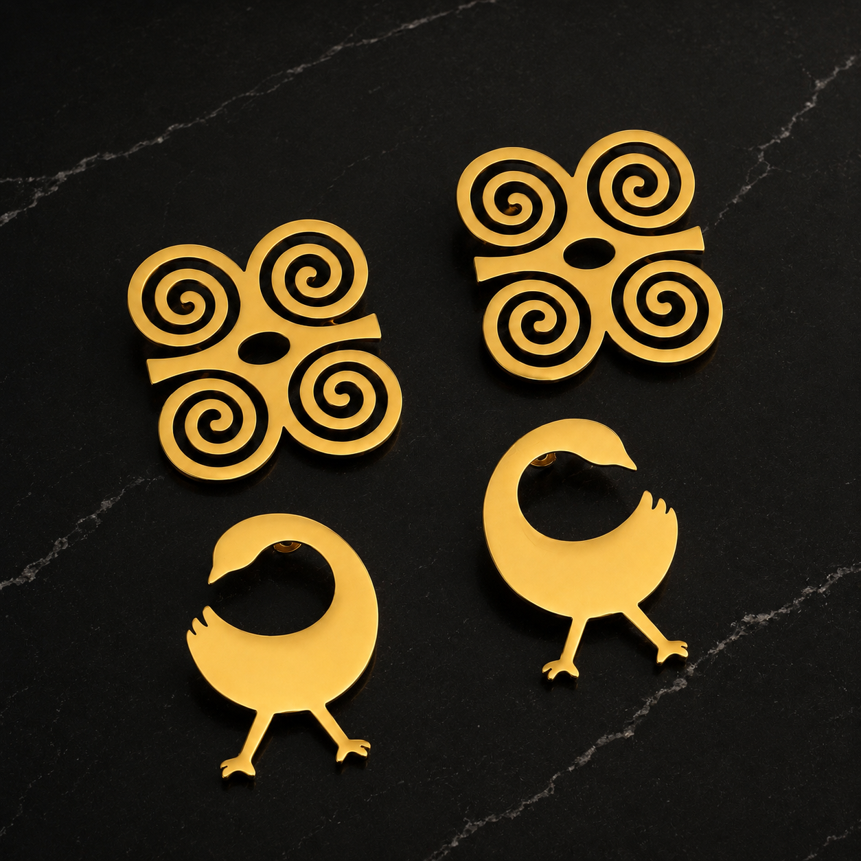 Adinkra Sankofa & Dwennimmen Hoops