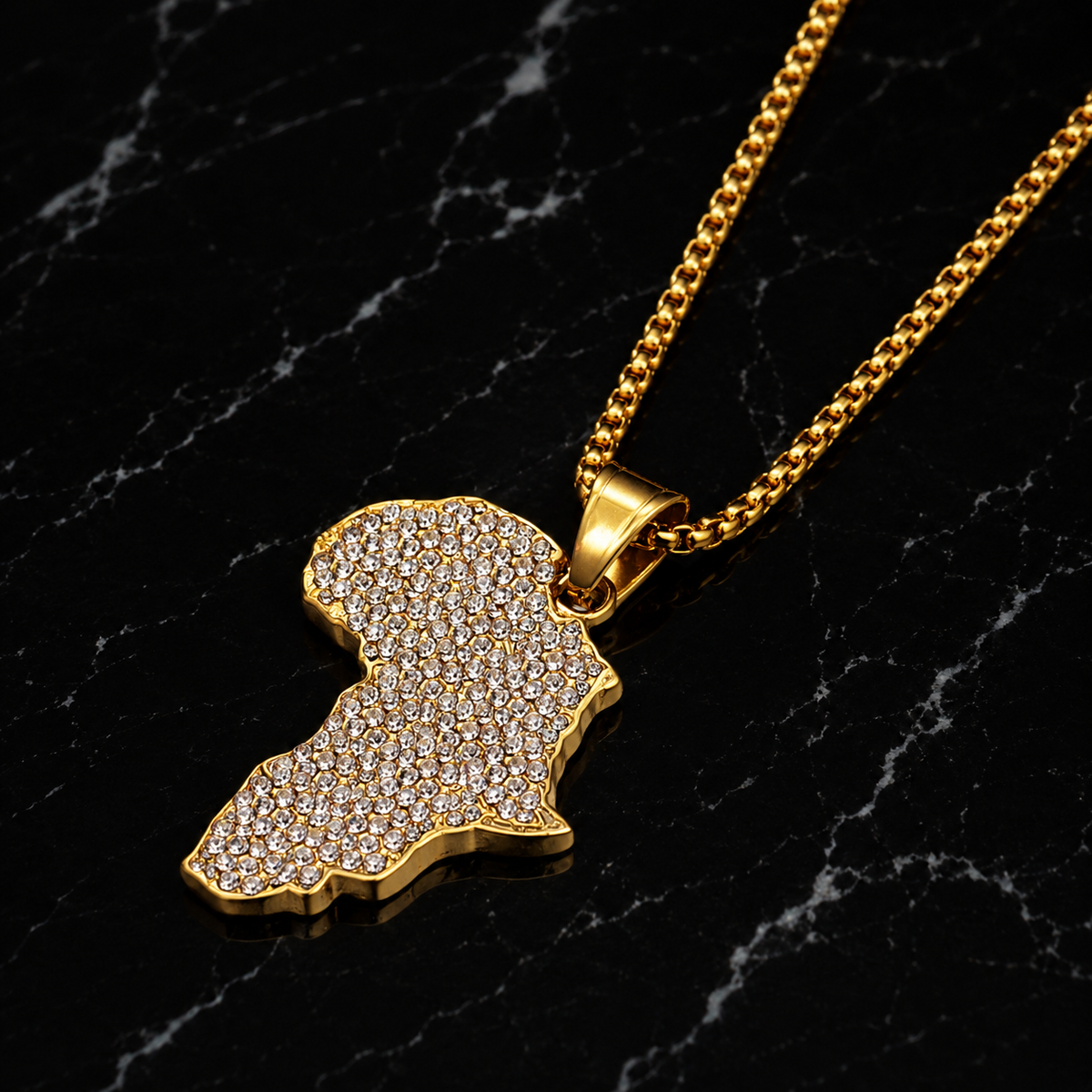 Sparkling African Continent Necklace