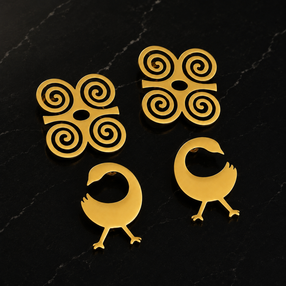 Adinkra Sankofa & Dwennimmen Hoops