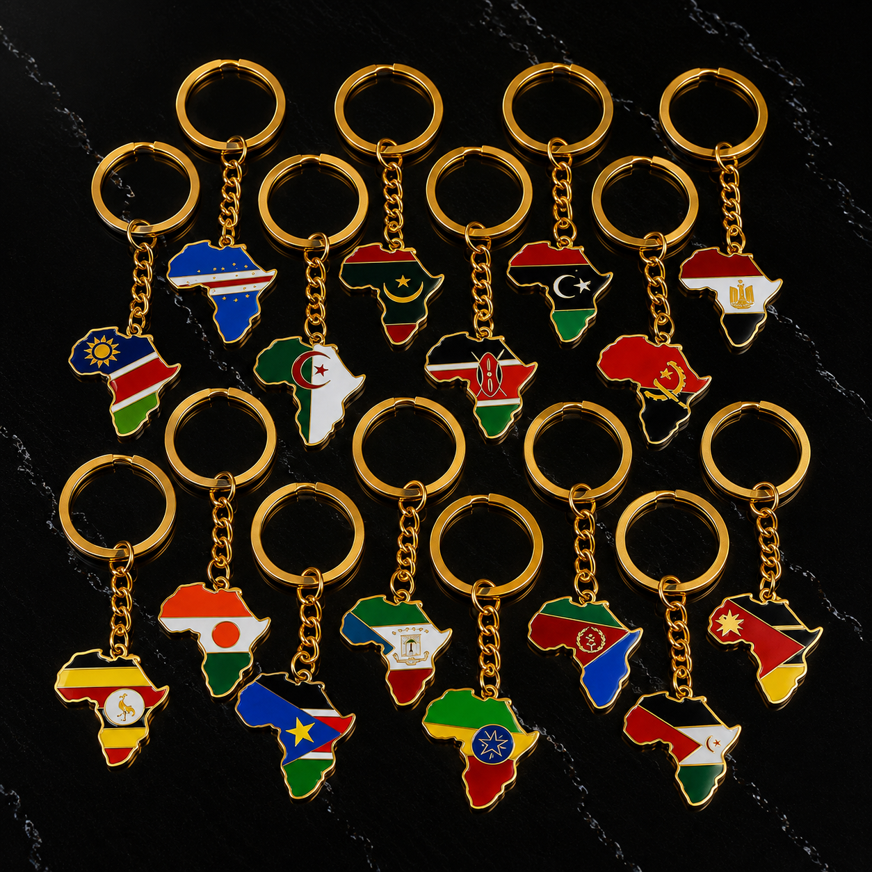 Africa Flags Keychain