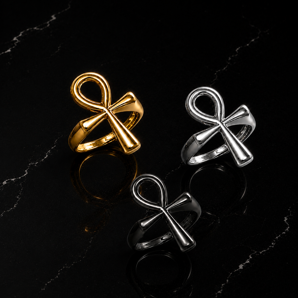 Ankh Eternity Rings